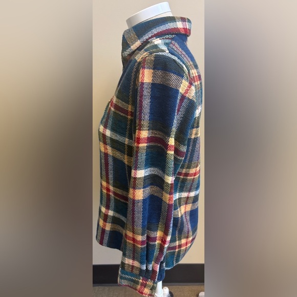 Koret Thick Blue Checked vintage Plaid long sleeve Button Down Shirt woman Small - Picture 4 of 10